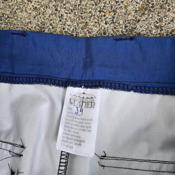 Vtg 90s UNDER THE WEATHER Plain Two Tone Baggy Outdoors Cargo Shorts Canada Made - Picture 5 of 7